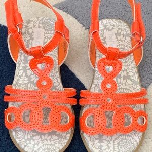 Orange toddler sandals size 8